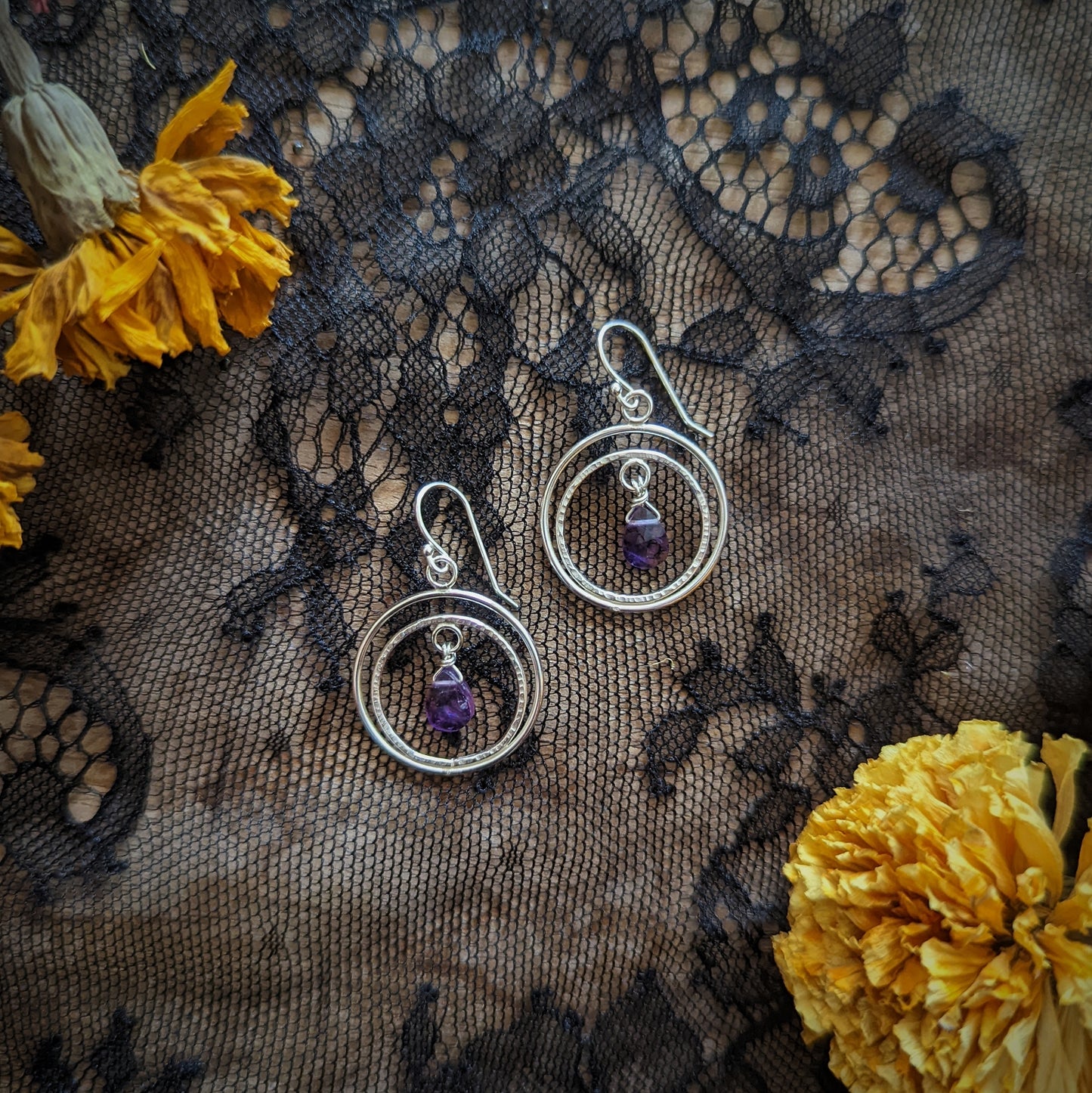 Amethyst Crest Earrings