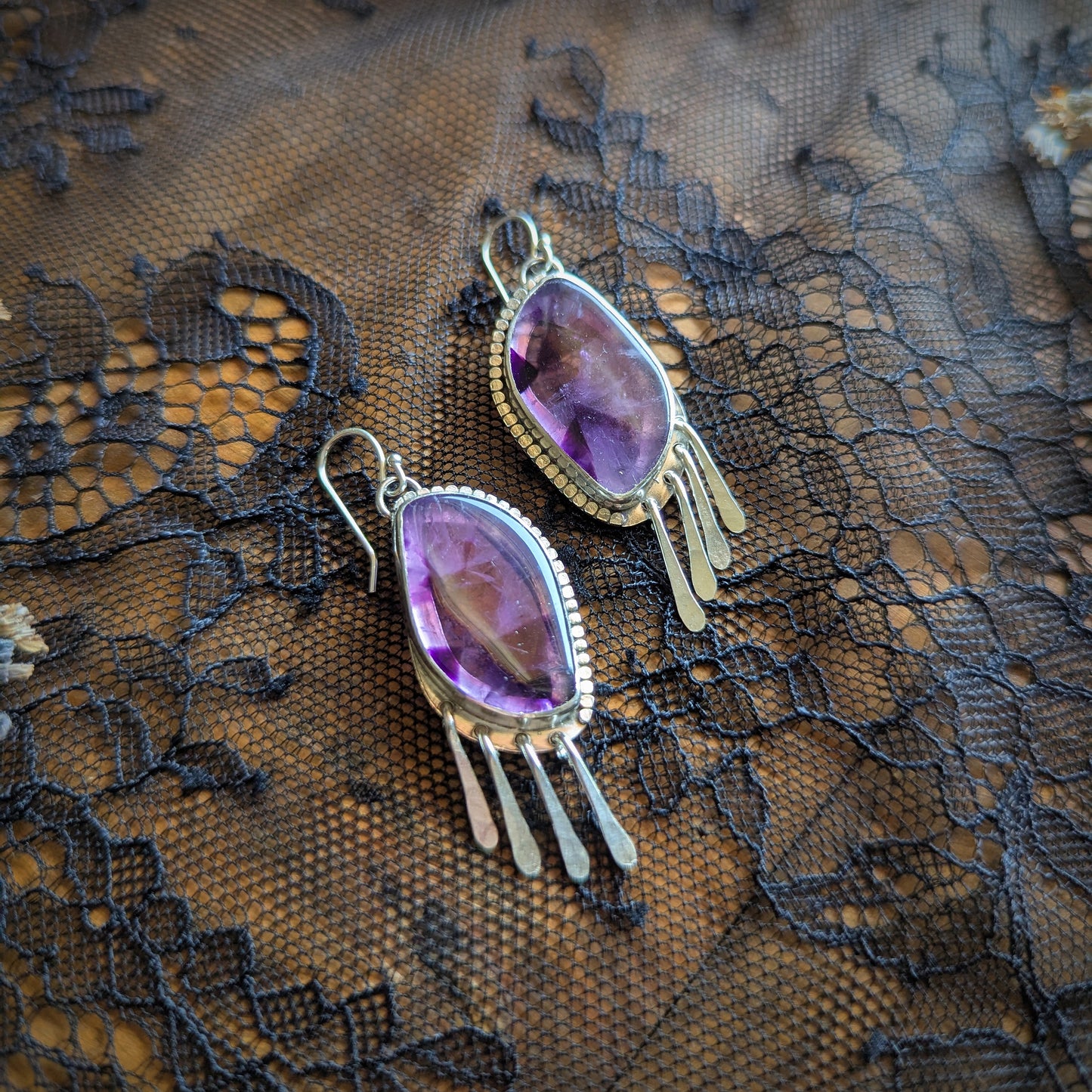 Amethyst Fringe Earrings