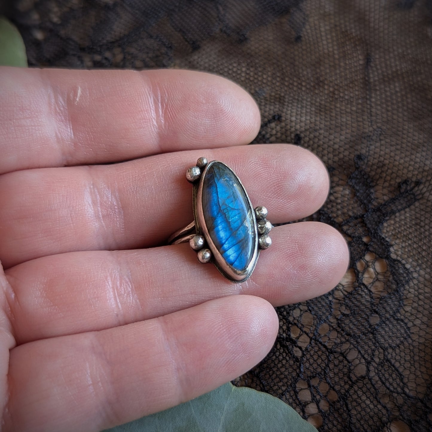 Labradorite Bubble Ring-Size 8