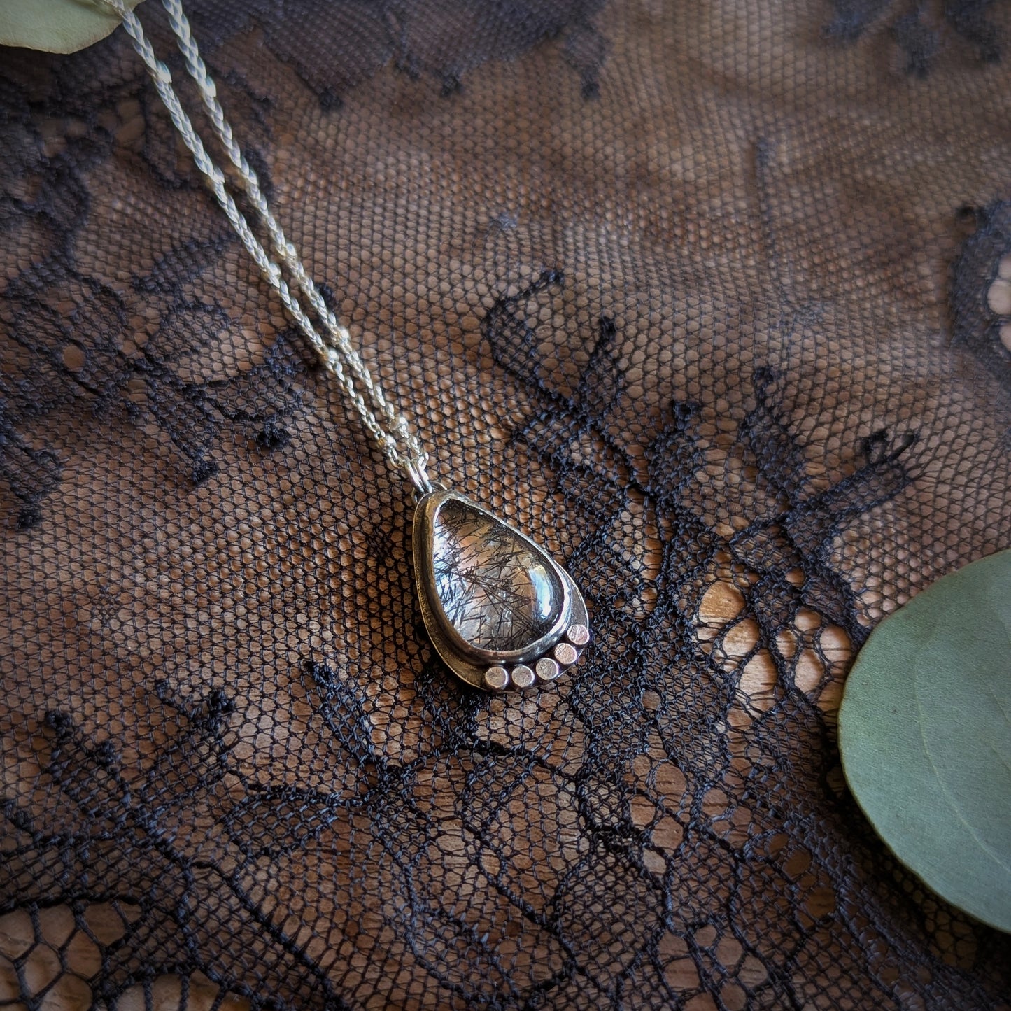 Rutilated Quartz Drop Necklace