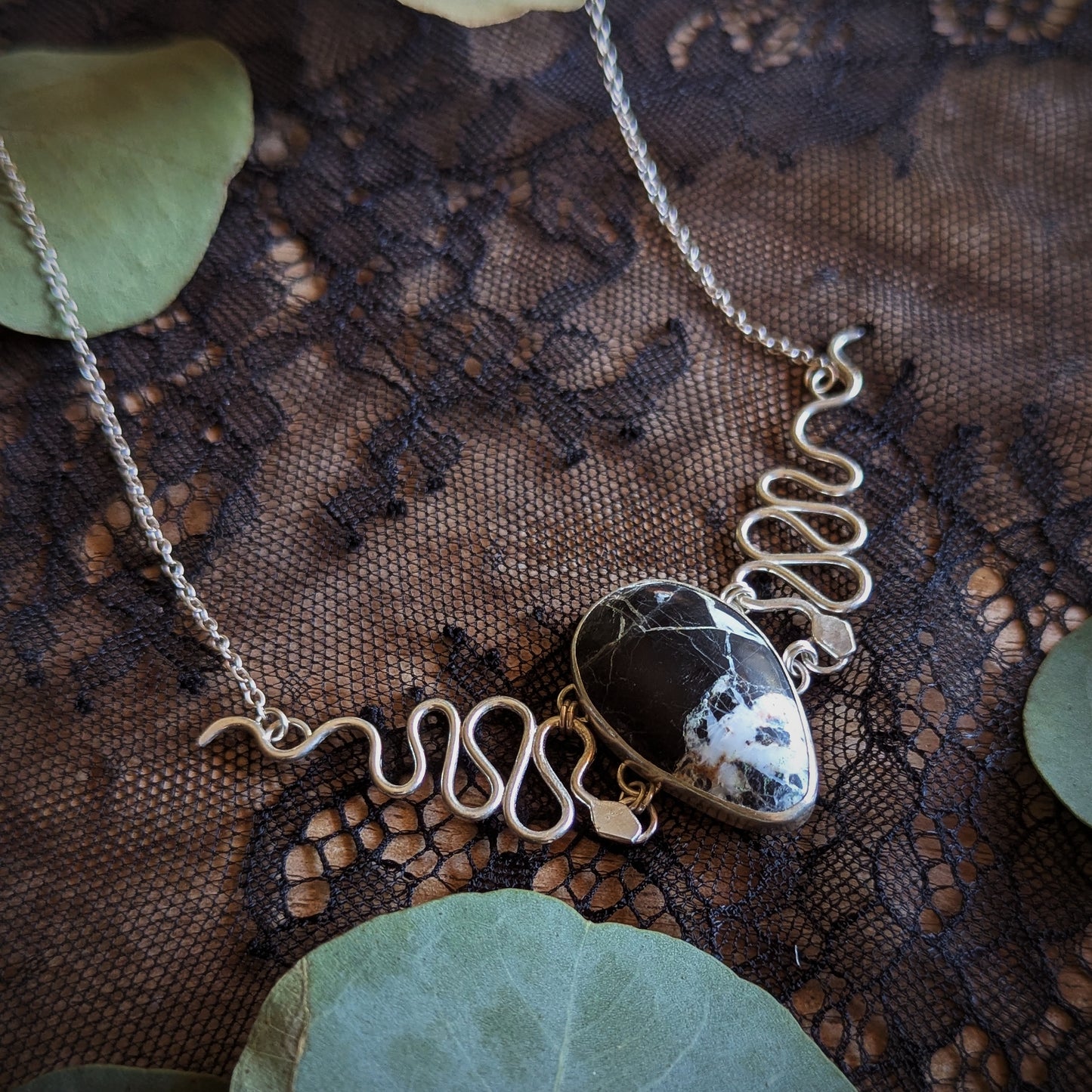 White Buffalo Serpent Crown Necklace