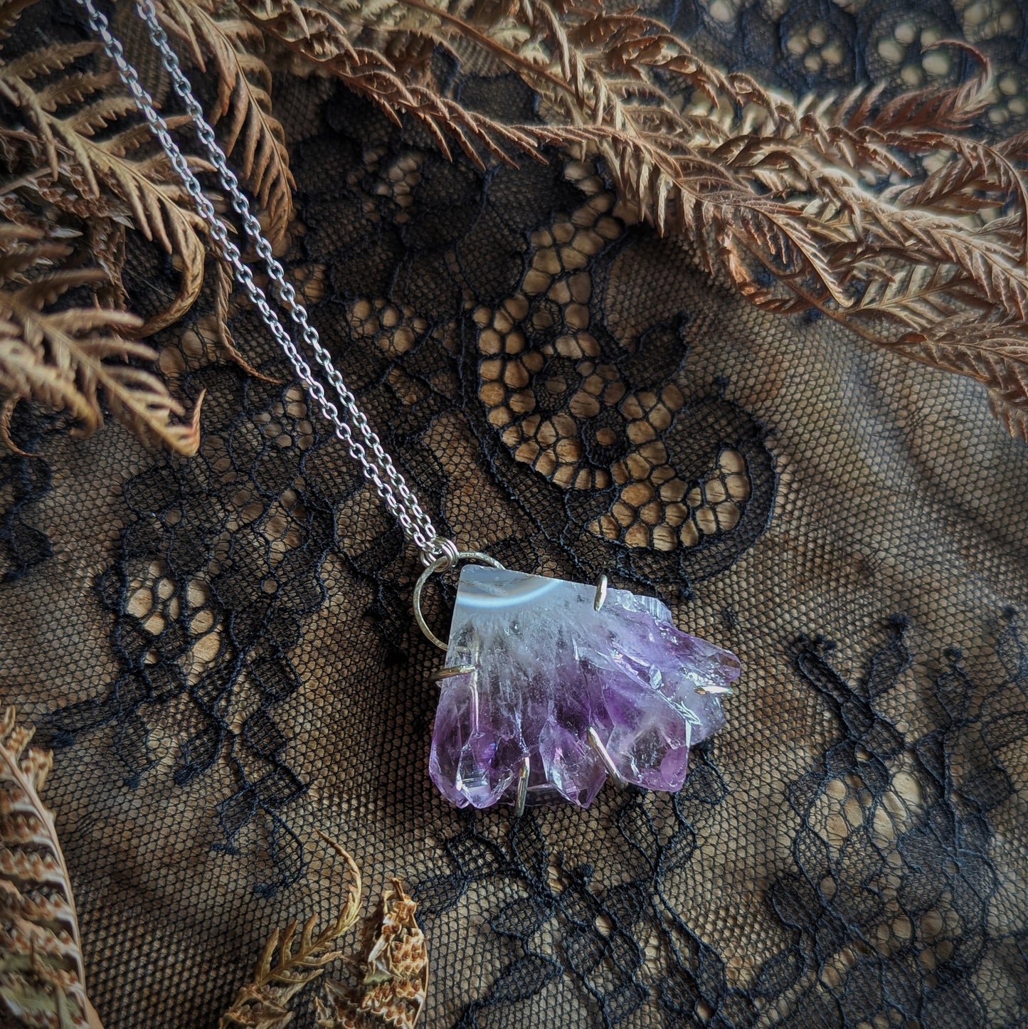Raw Amethyst Statement Necklace