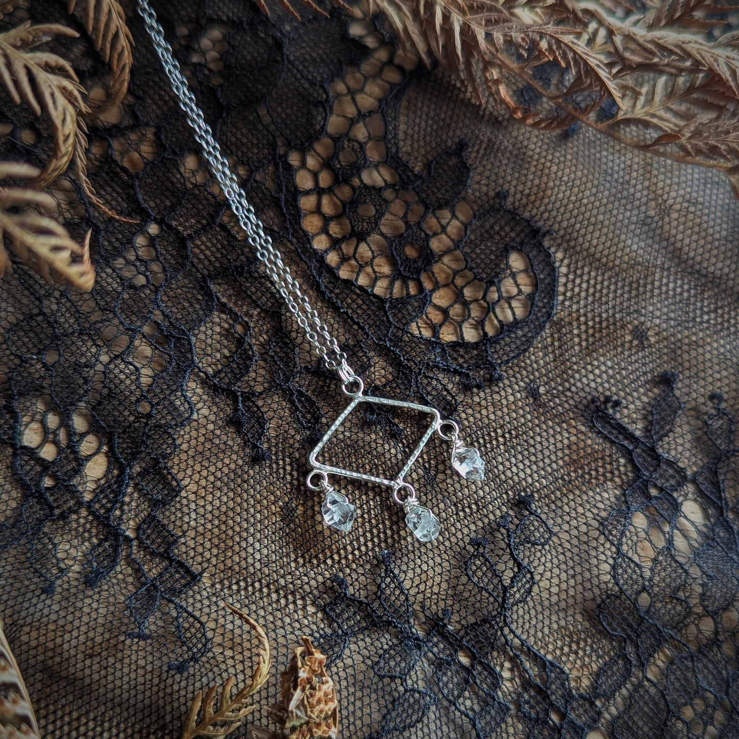 Herkimer Diamond Chandelier Necklace