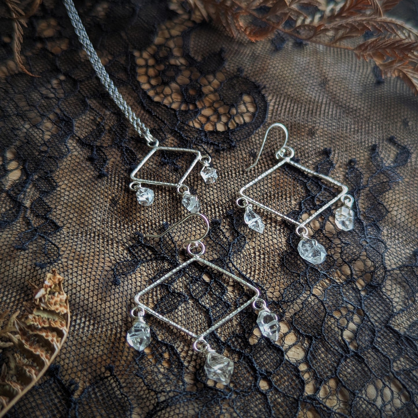 Herkimer Diamond Chandelier Earrings