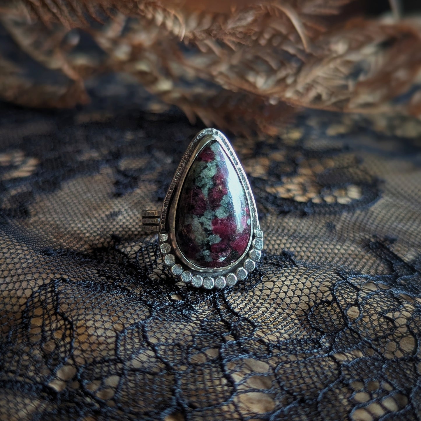 Eudialyte Drop Ring- Size 9