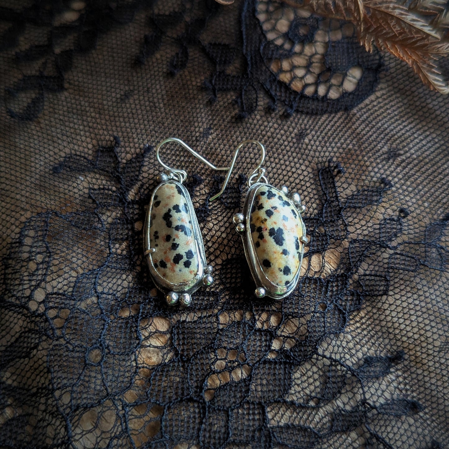Dalmatian Jasper Bubble Earrings