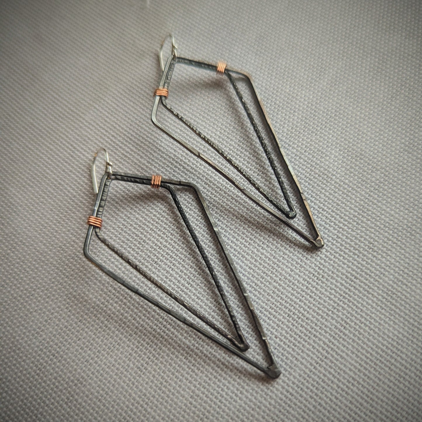 Copper Double Diamond Earrings