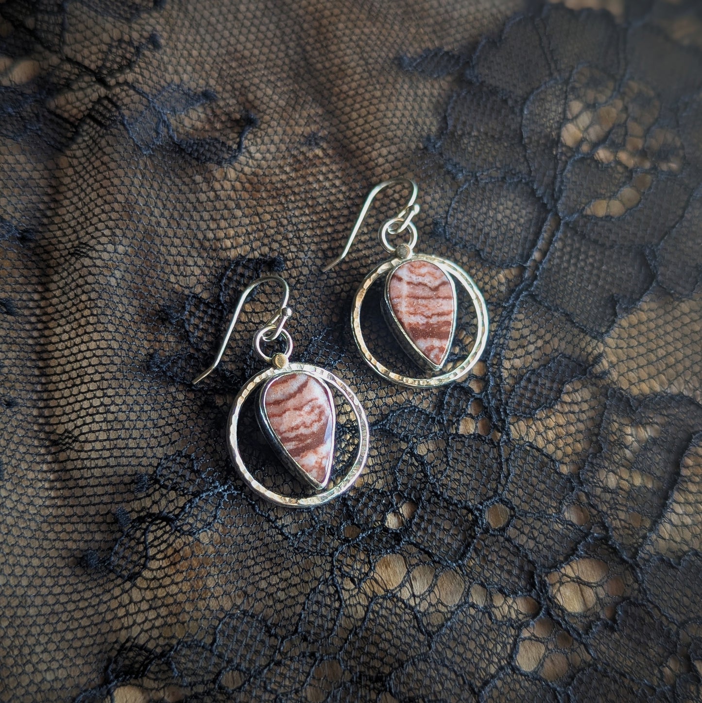 Zebra Jasper Halo Earrings