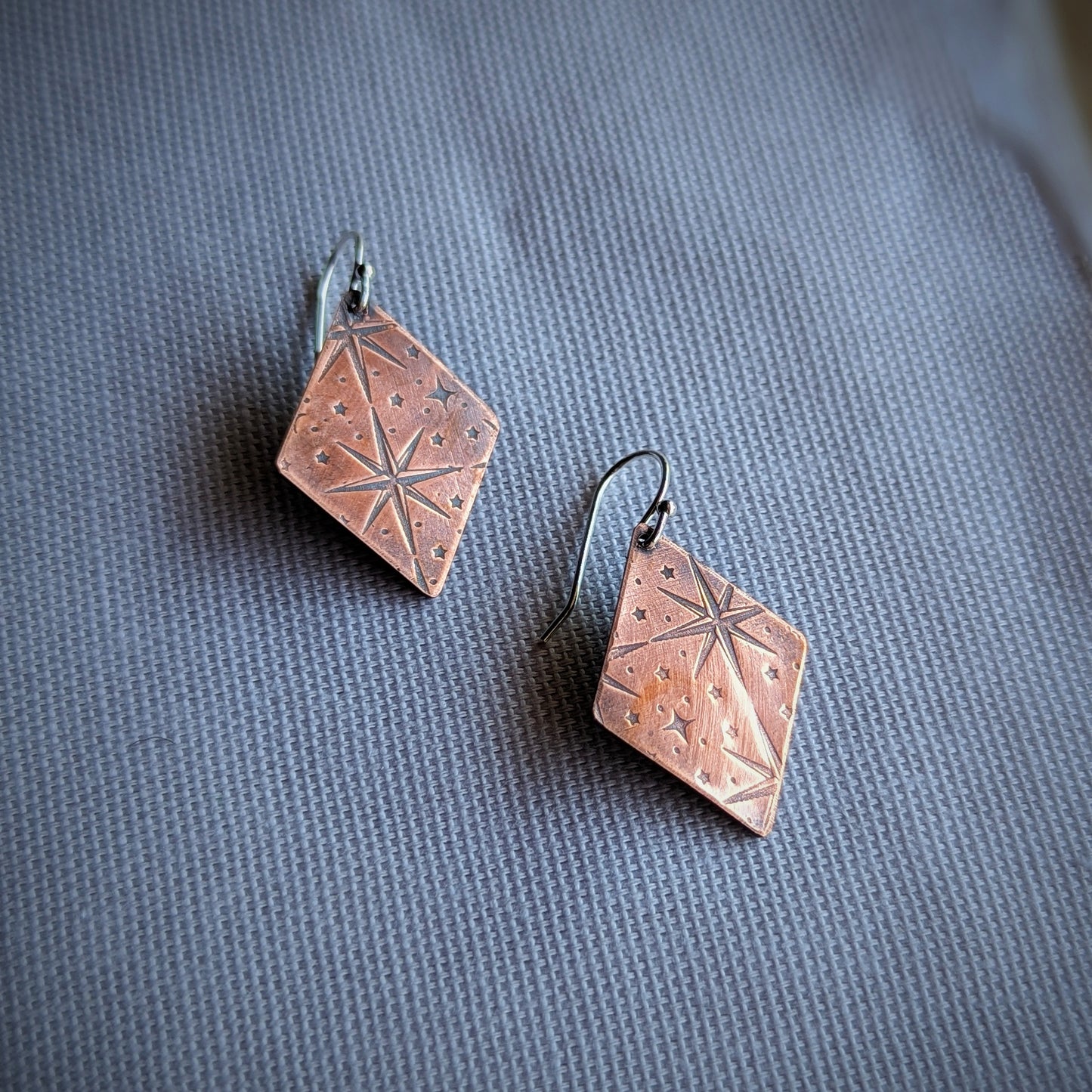 Copper North Star Earrings