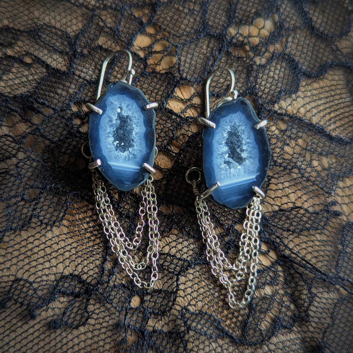Geode Drip Chain Earrings
