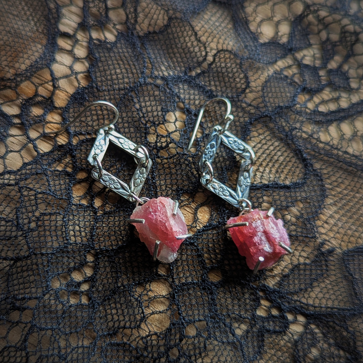 Tourmaline Diamond Dangle Earrings