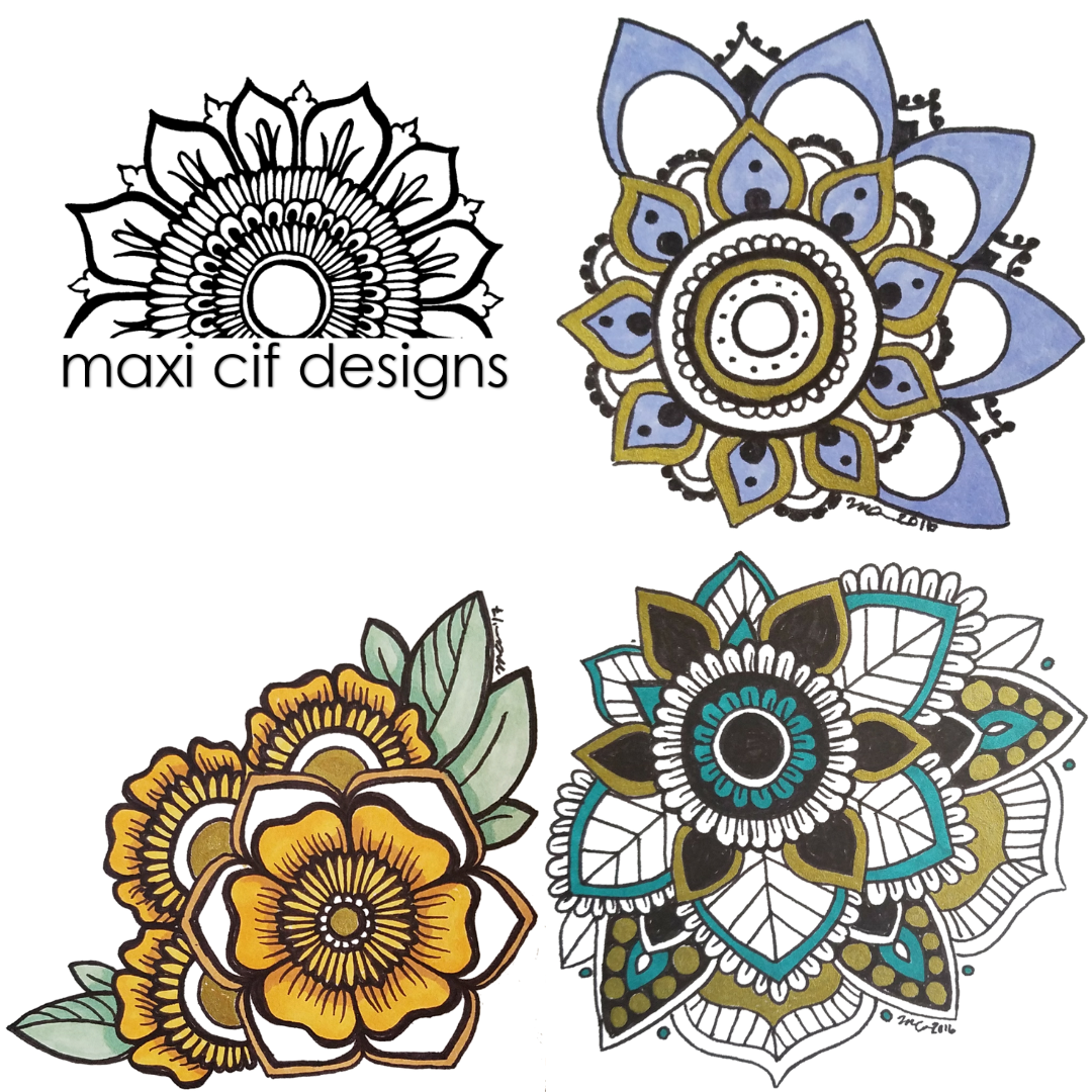 Set of 4 Flower Stickers