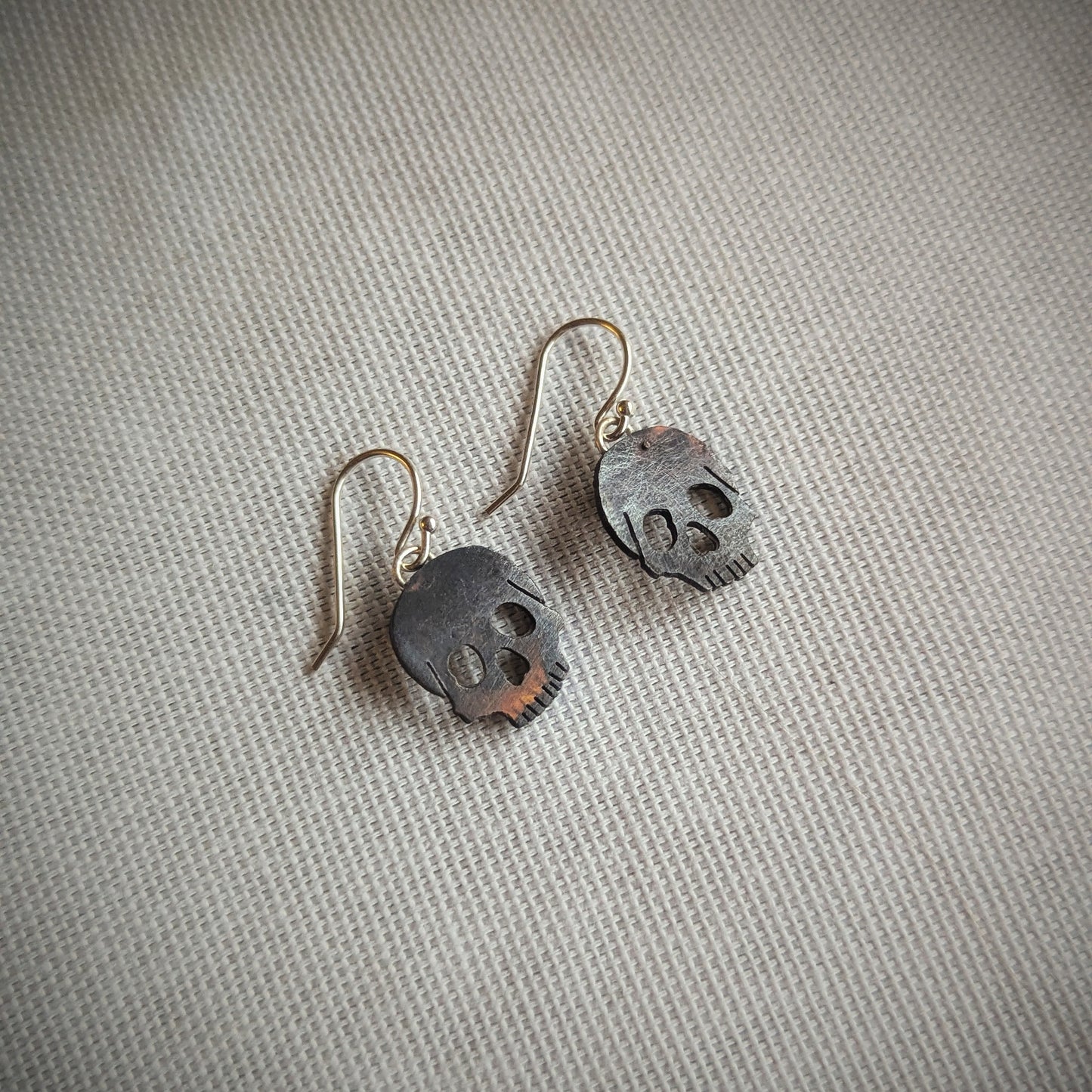 Copper Skull Earrings