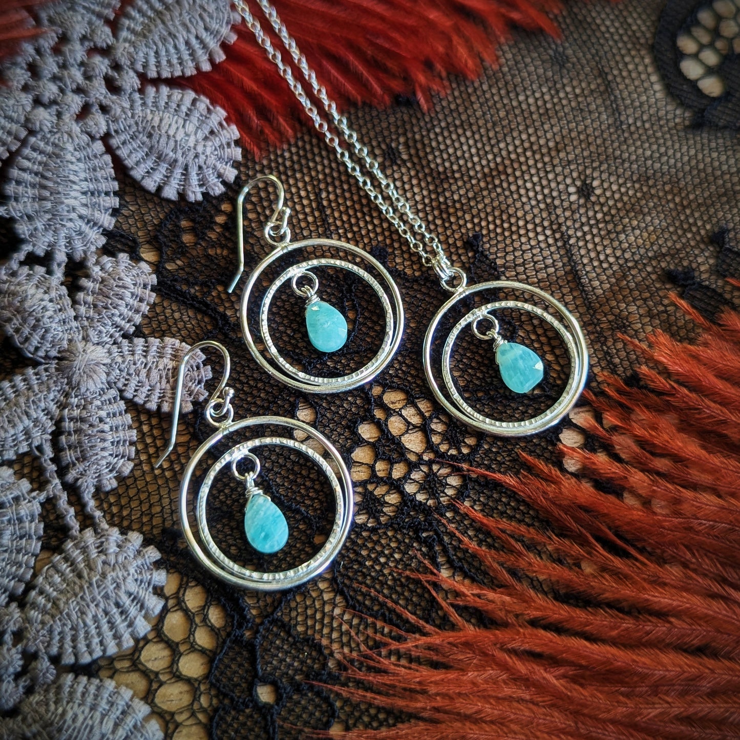 Amazonite Crest Earrings