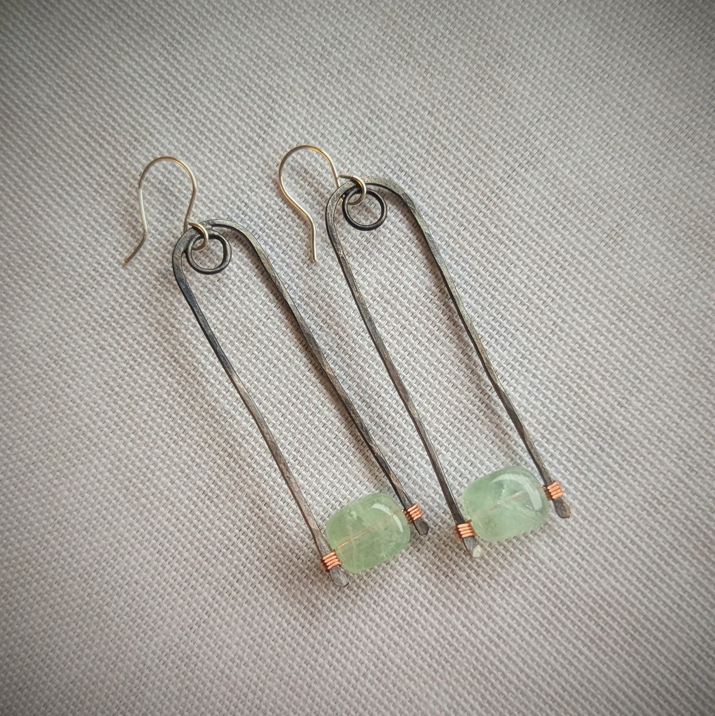 Copper Fluorite Turn Earrings