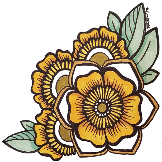 Orange Marigold Flower Sticker