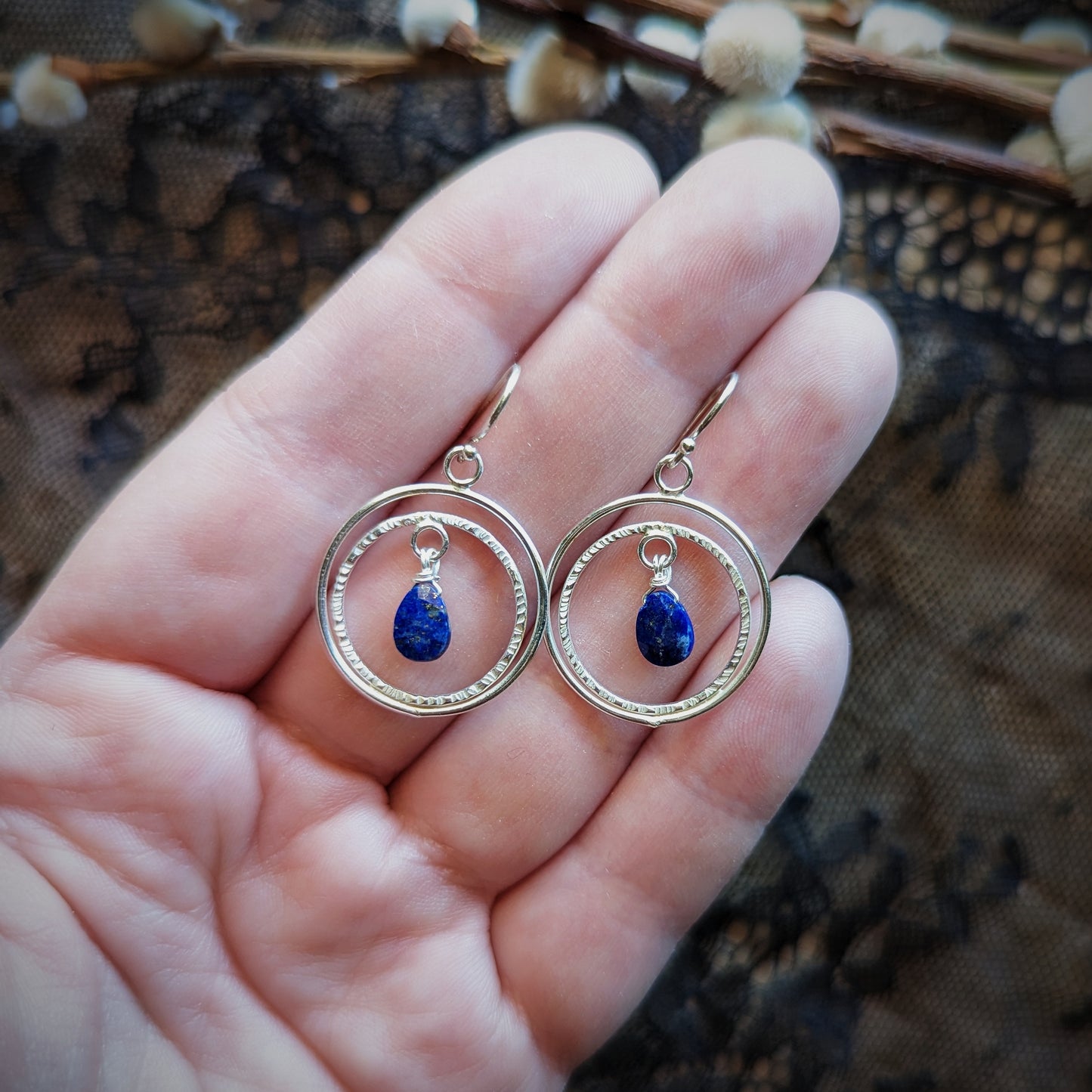 Lapis Crest Earrings