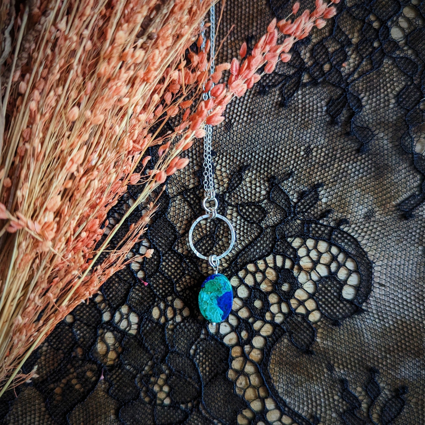 Malachite Azurite Globe Necklace