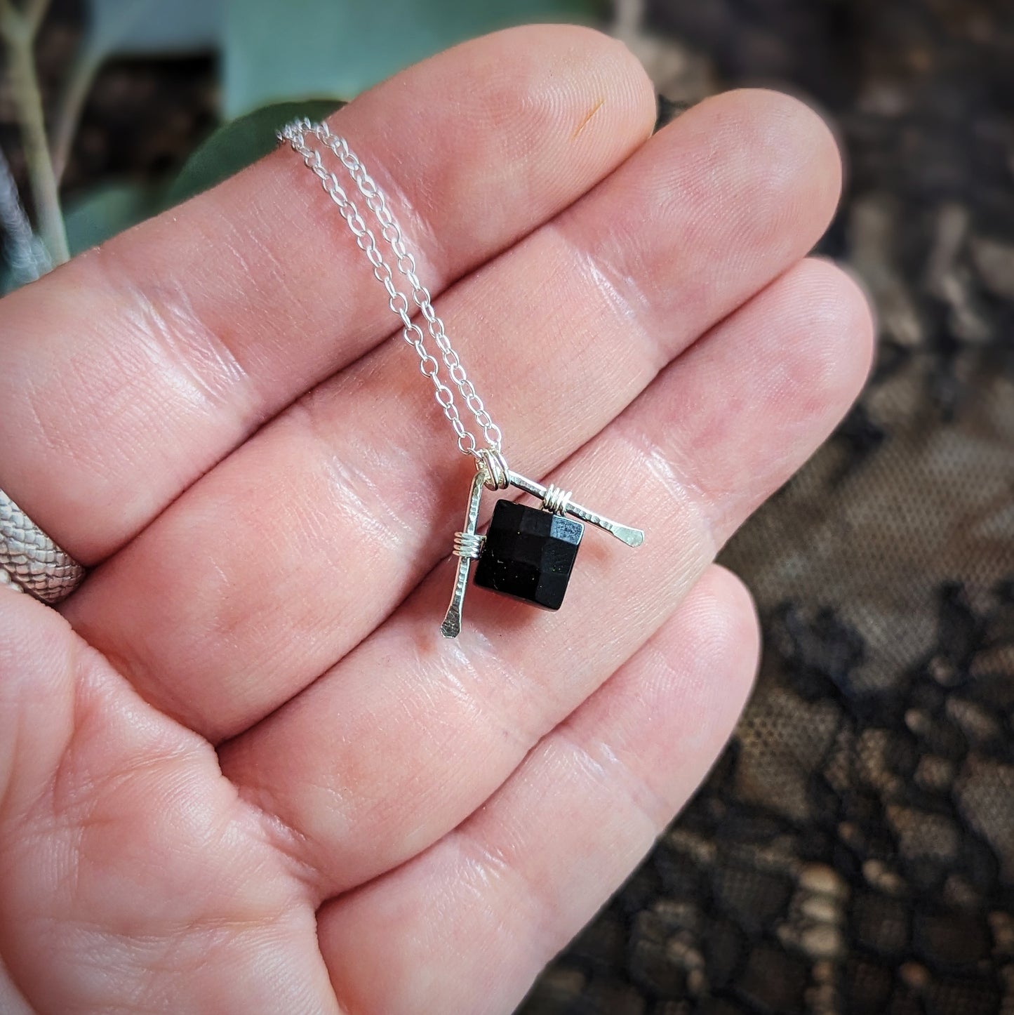 Onyx Eyelet Necklace