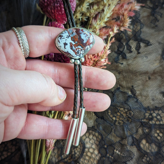 Painted Agate Bolo Tie