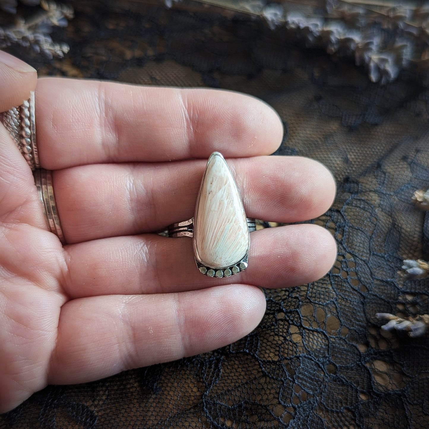 Scolecite Dagger Ring- Size 11
