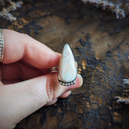 Scolecite Dagger Ring- Size 11