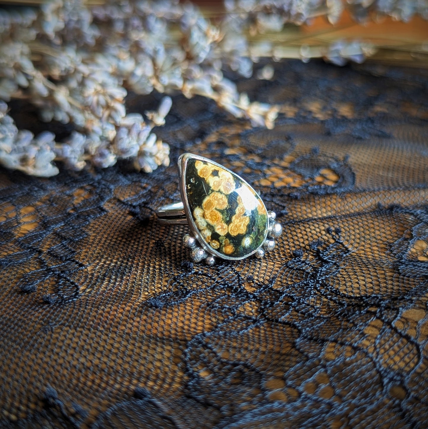 Ocean Jasper Bubble Ring- Size 9