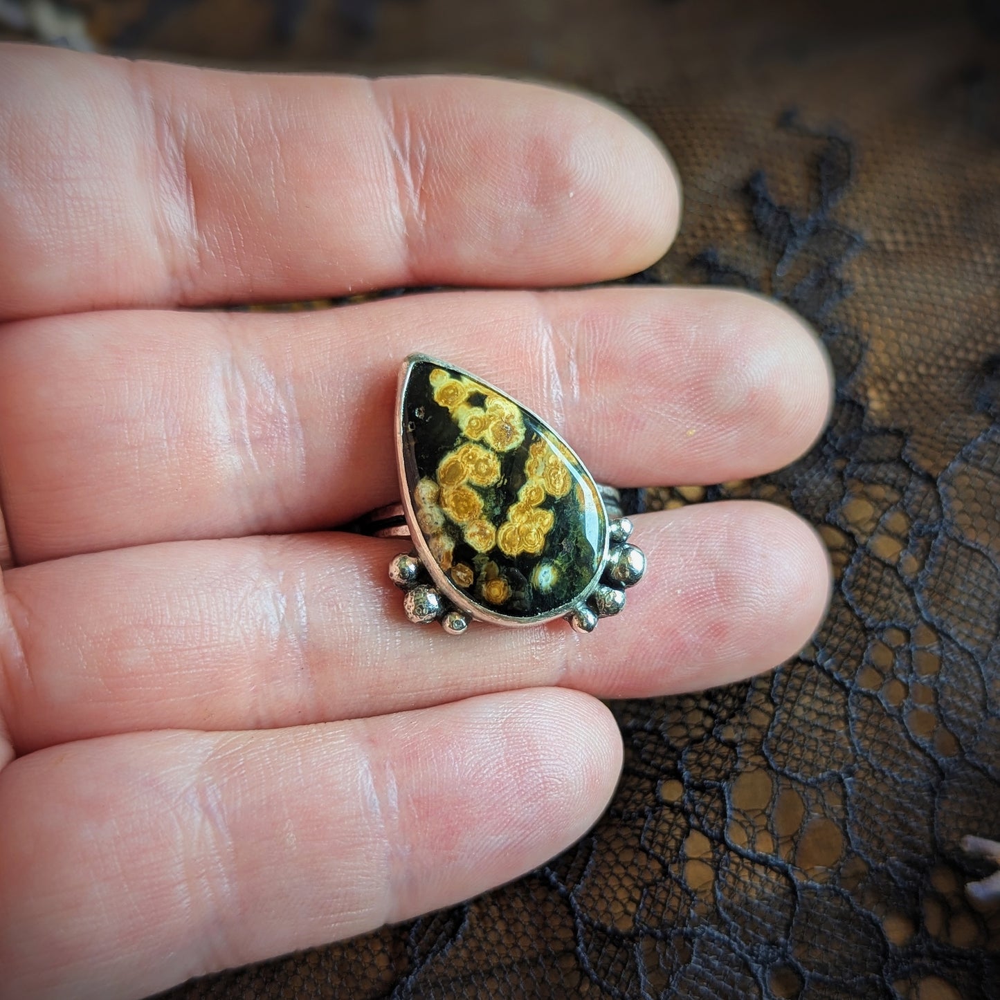 Ocean Jasper Bubble Ring- Size 9