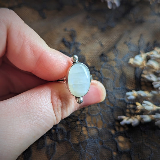 Moonstone Dot Ring- Size 5