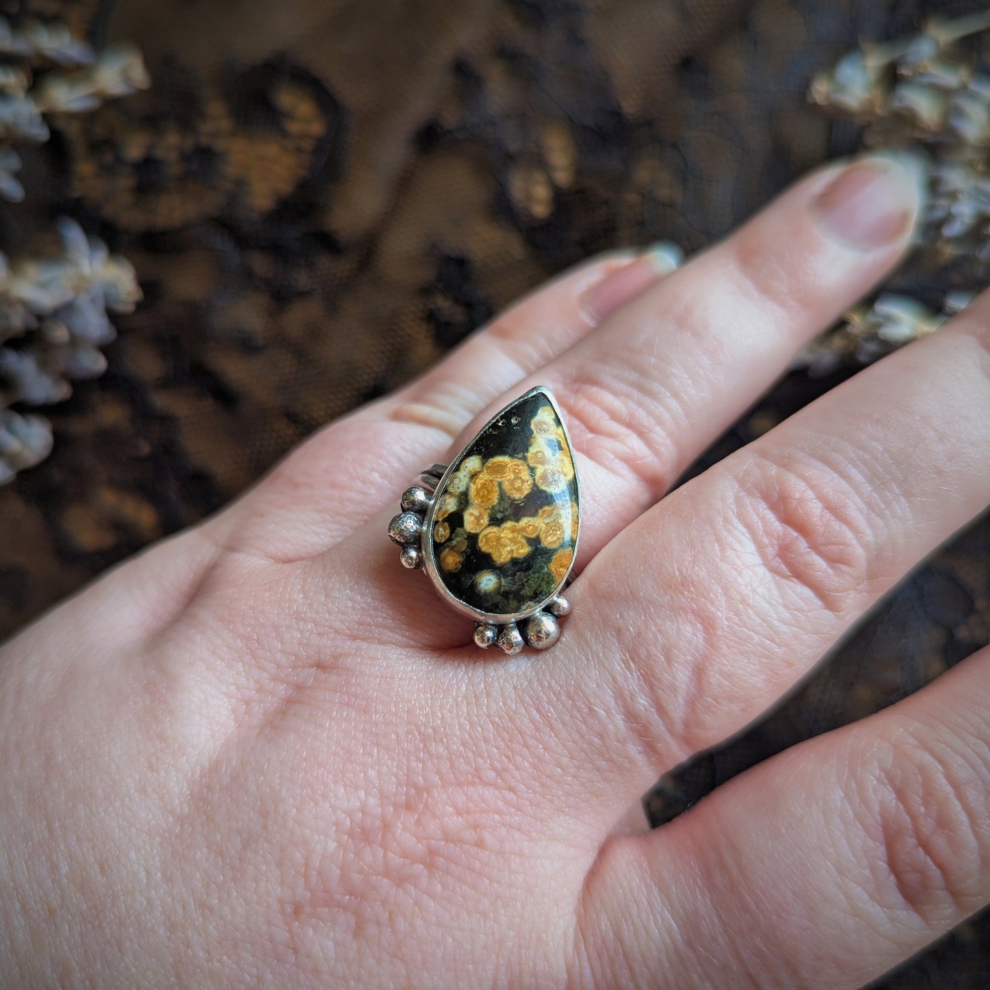 Ocean Jasper Bubble Ring- Size 9