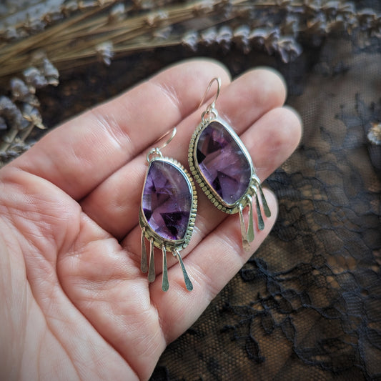 Amethyst Fringe Earrings