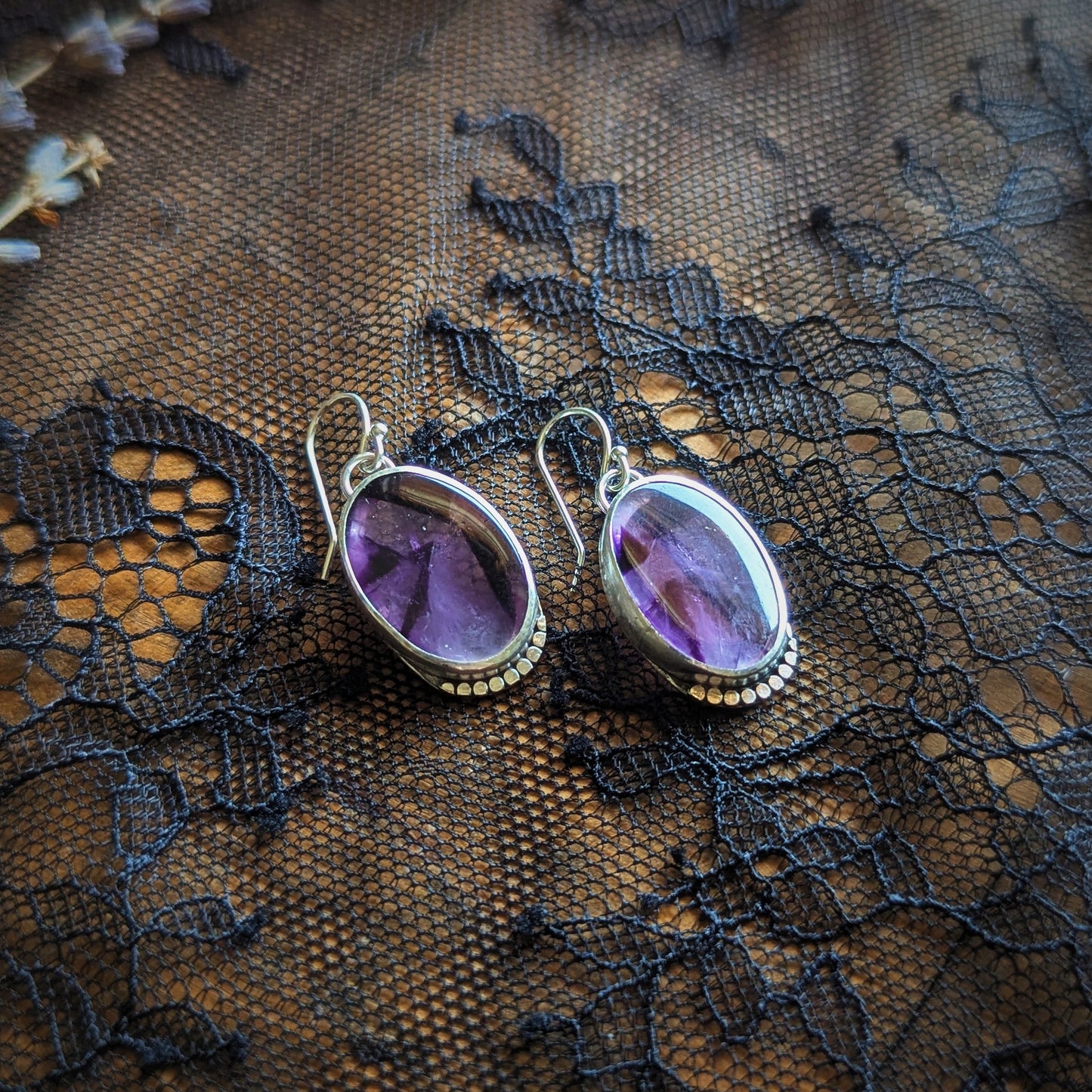 Amethyst Window Earrings