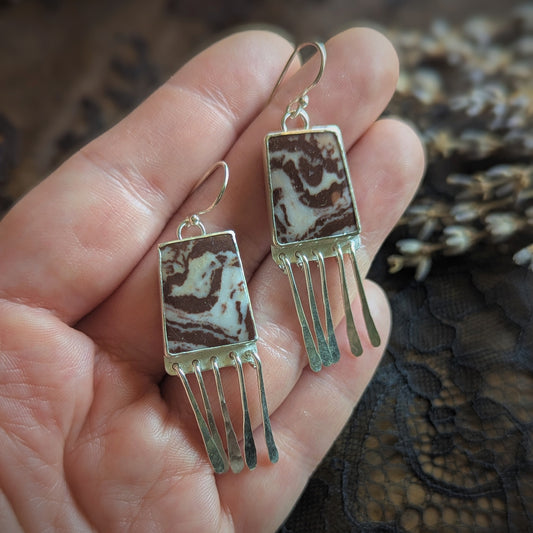 Zebra Jasper Fringe Earrings
