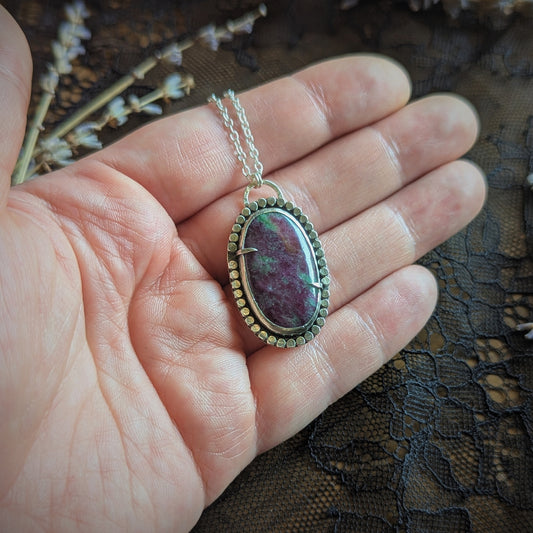 Ruby Zoisite Oval Necklace