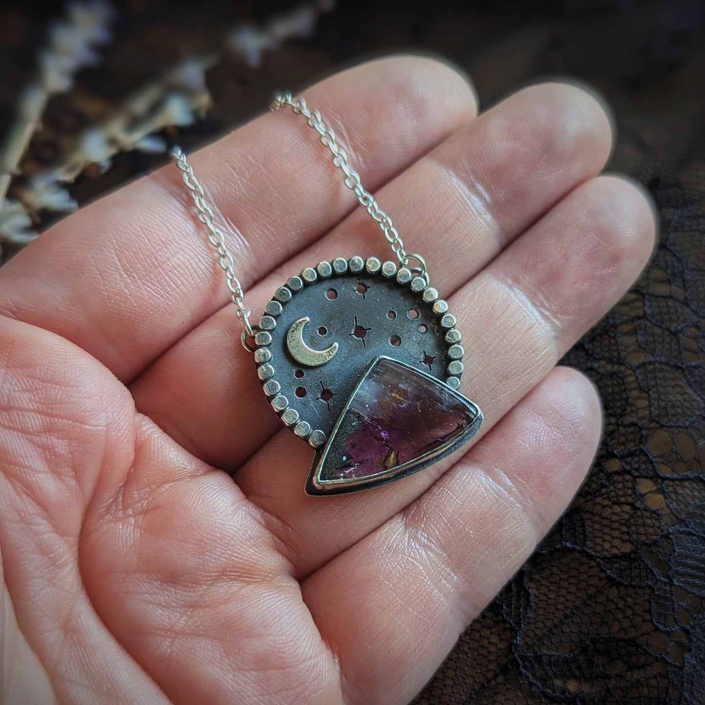 Super Seven Mountain Moon Necklace