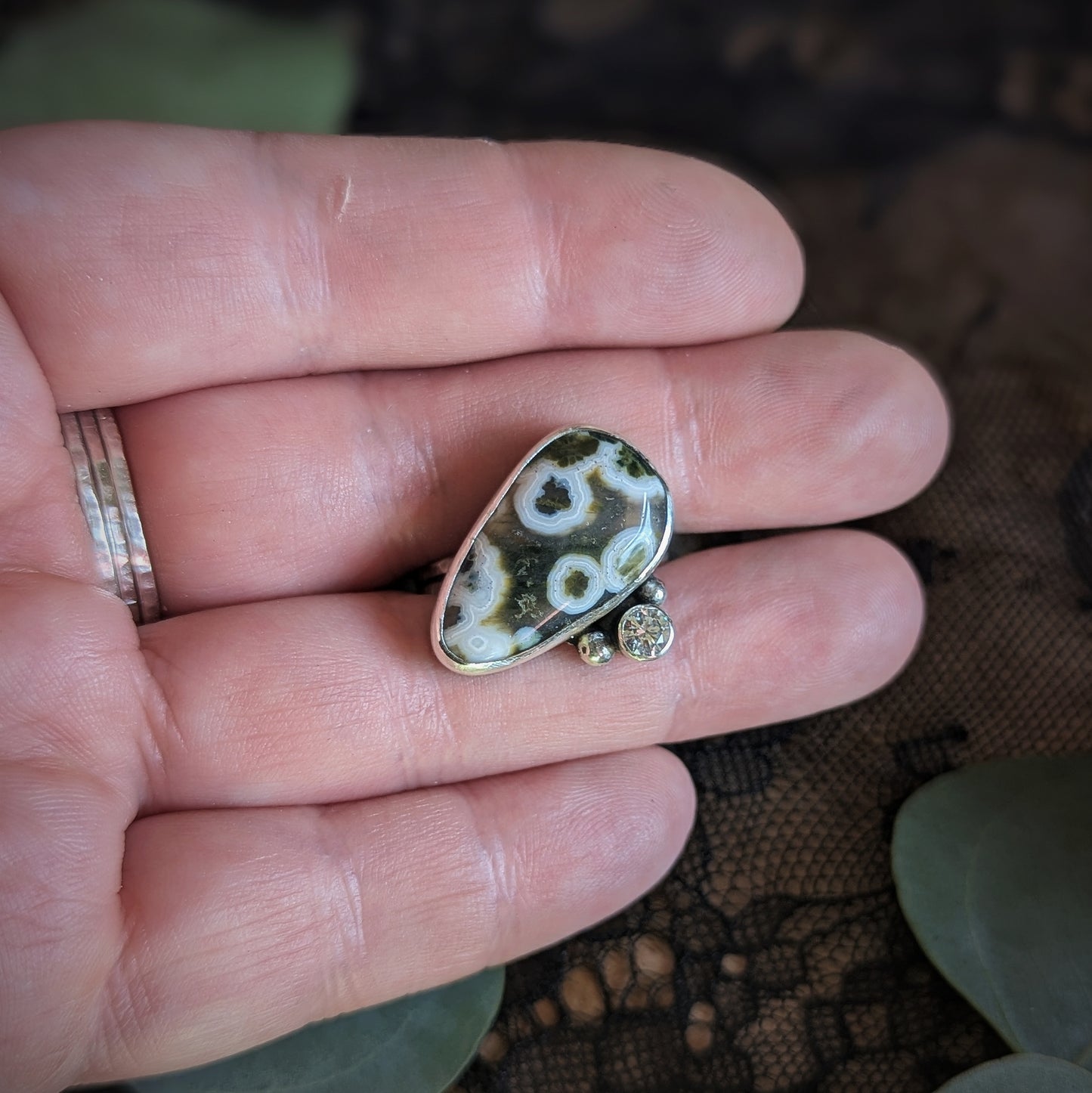 Ocean Jasper Dazzle Ring- Size 9