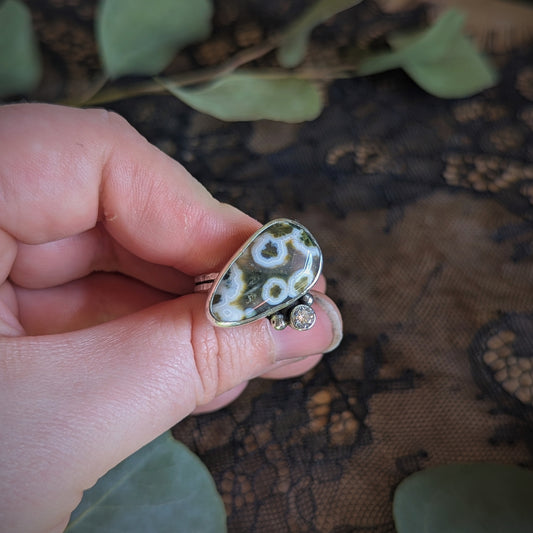 Ocean Jasper Dazzle Ring- Size 9