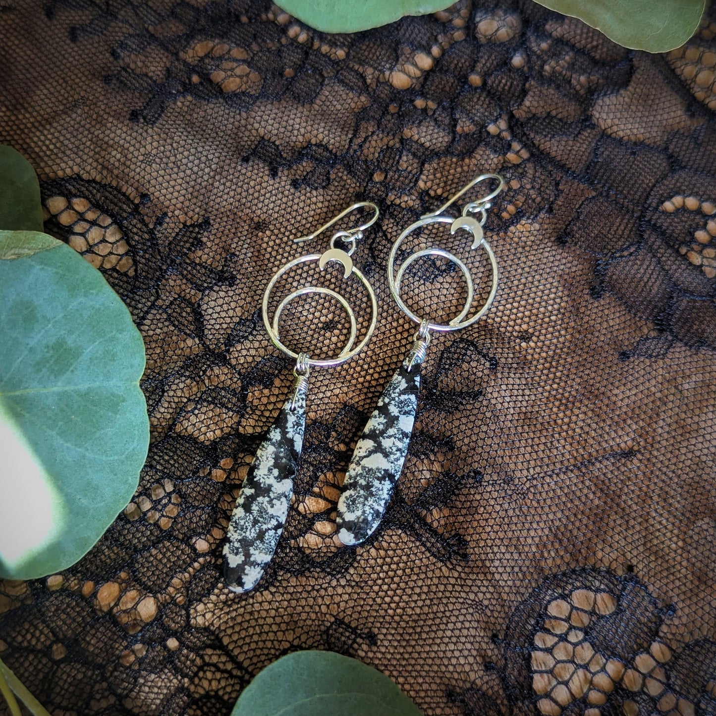 Snowflake Obsidian Moonstruck Earrings
