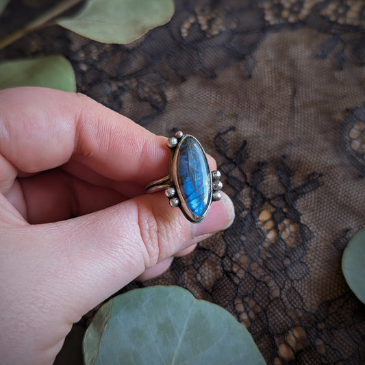 Labradorite Bubble Ring-Size 8