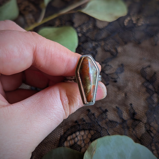 Long Coffin Ring- Size 9