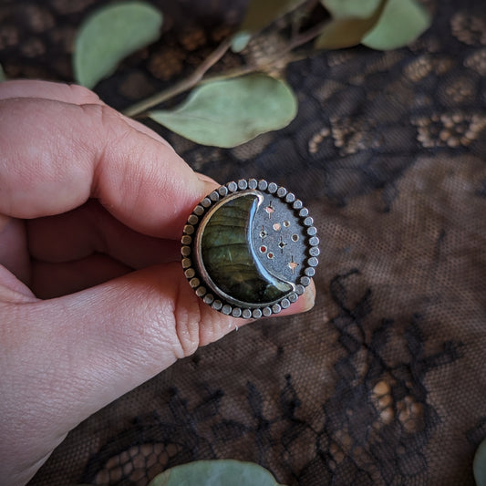 Labradorite Midnight Ring- Size 10