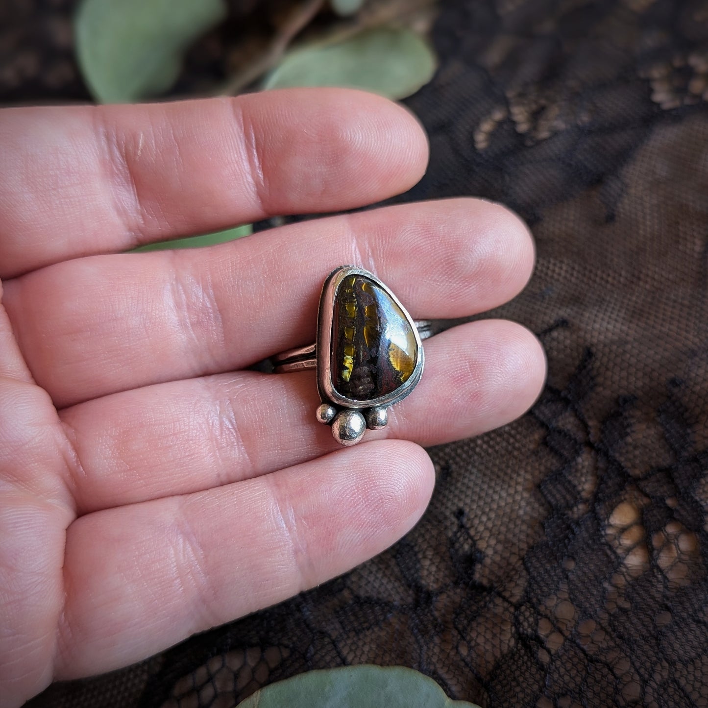 Tiger Iron Bubble Ring- Size 11