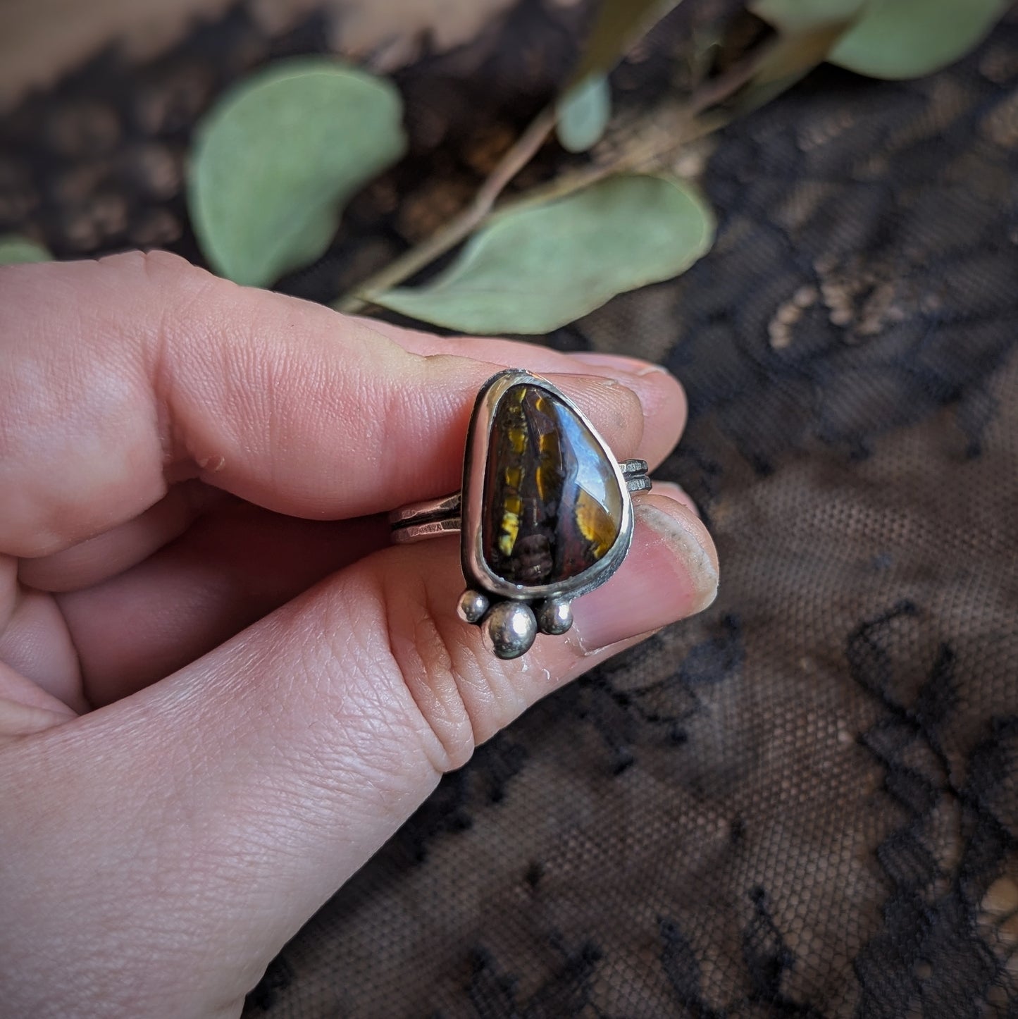 Tiger Iron Bubble Ring- Size 11