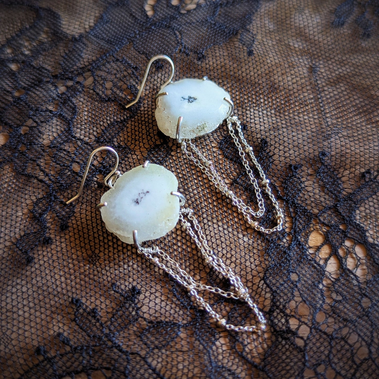 Solar Quartz Drip Earrings