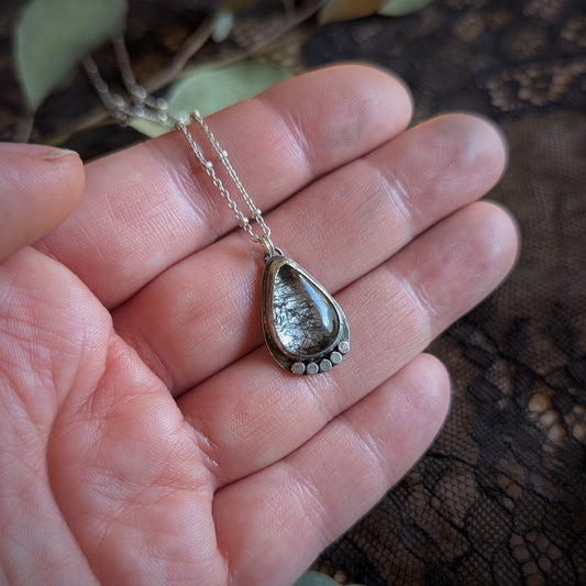 Rutilated Quartz Drop Necklace
