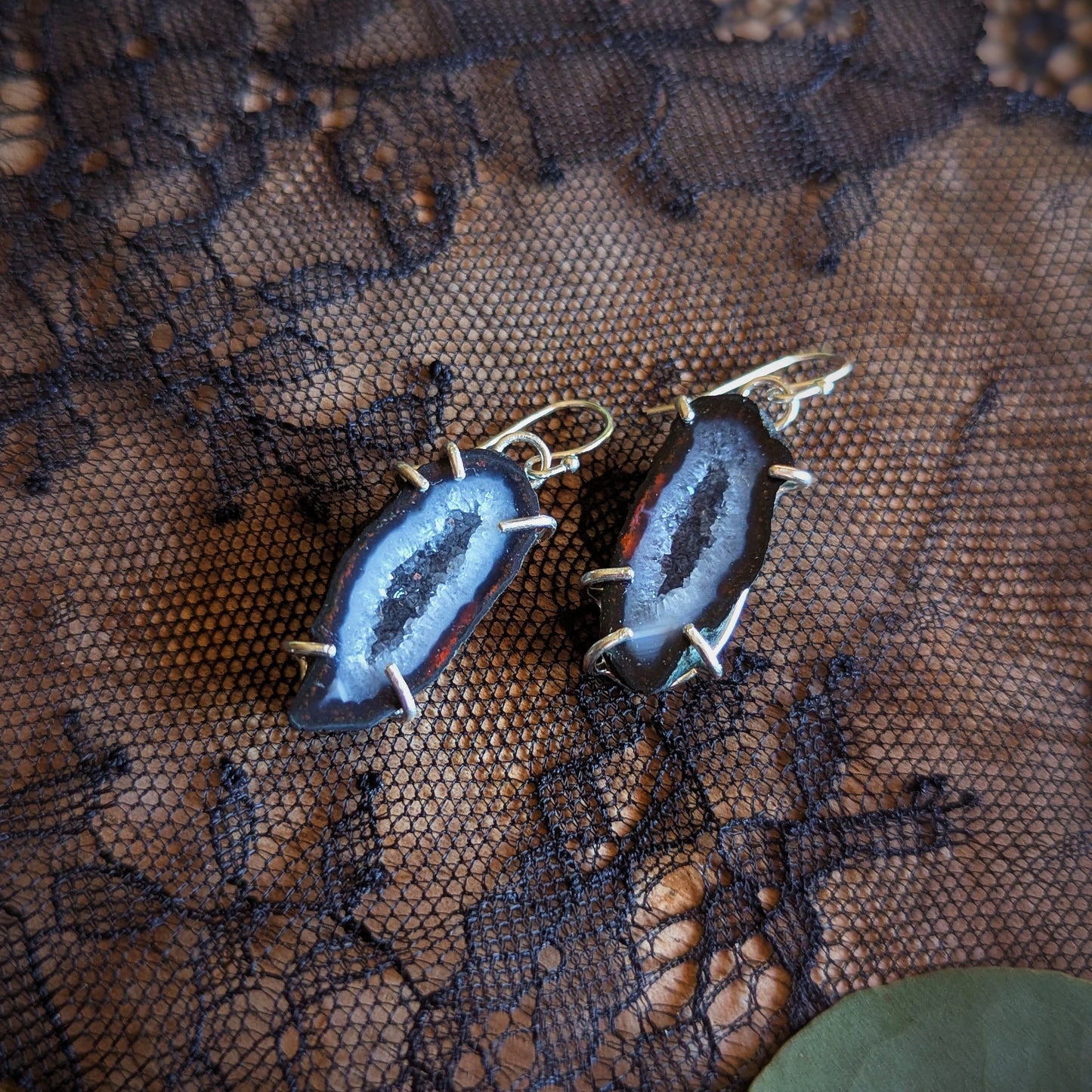 Blue Geode Earrings