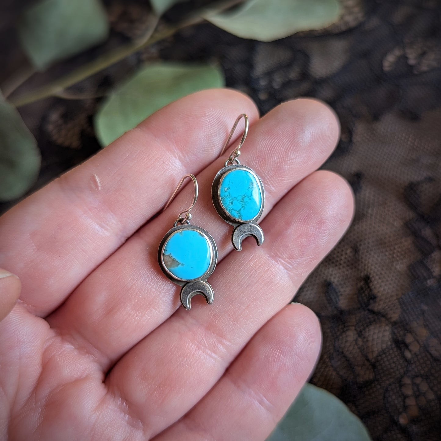Turquoise Moon Earrings