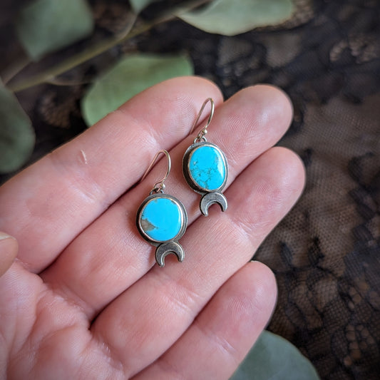 Turquoise Moon Earrings