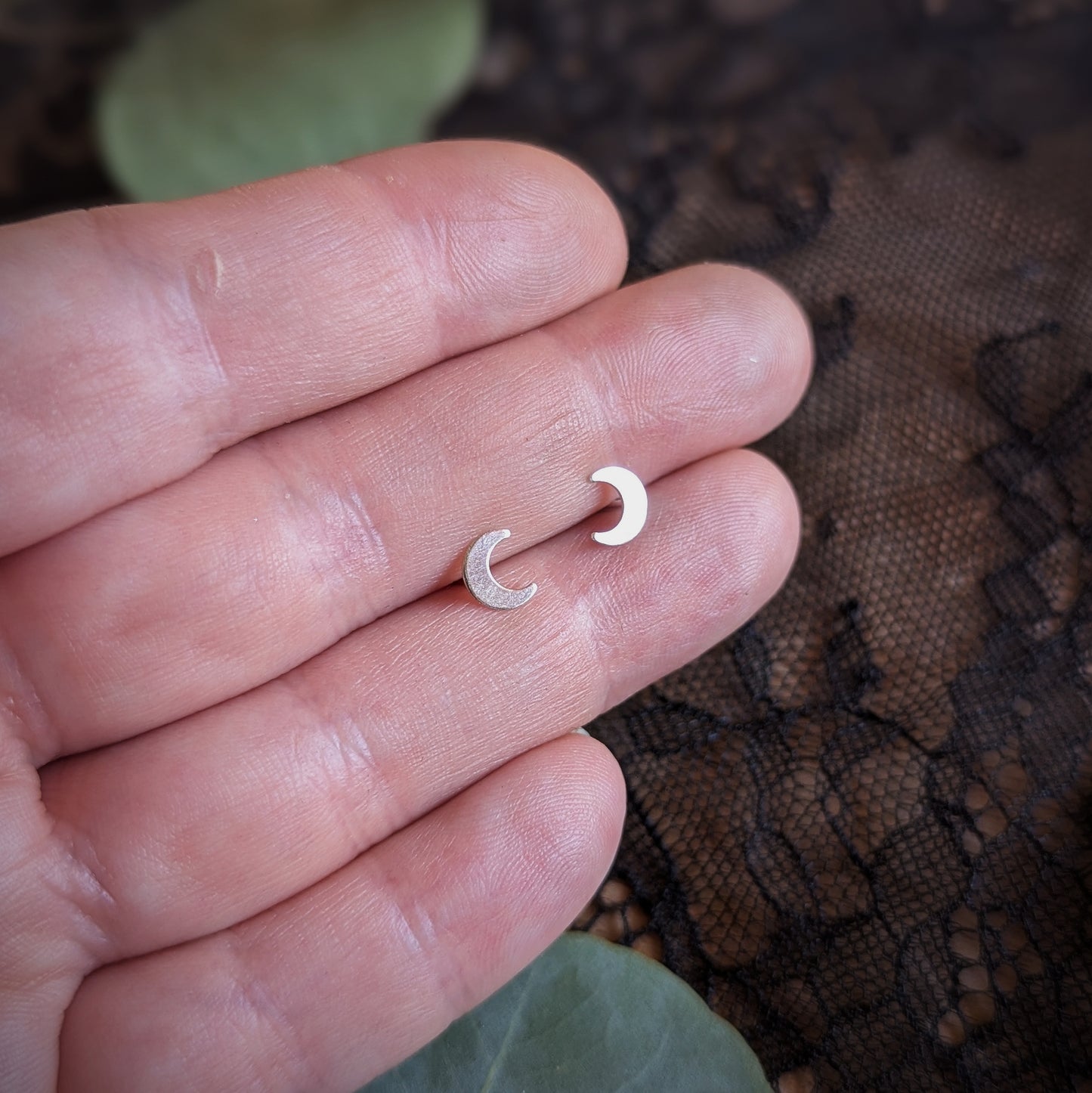 Tiny Moon Studs