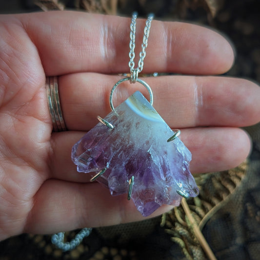 Raw Amethyst Statement Necklace